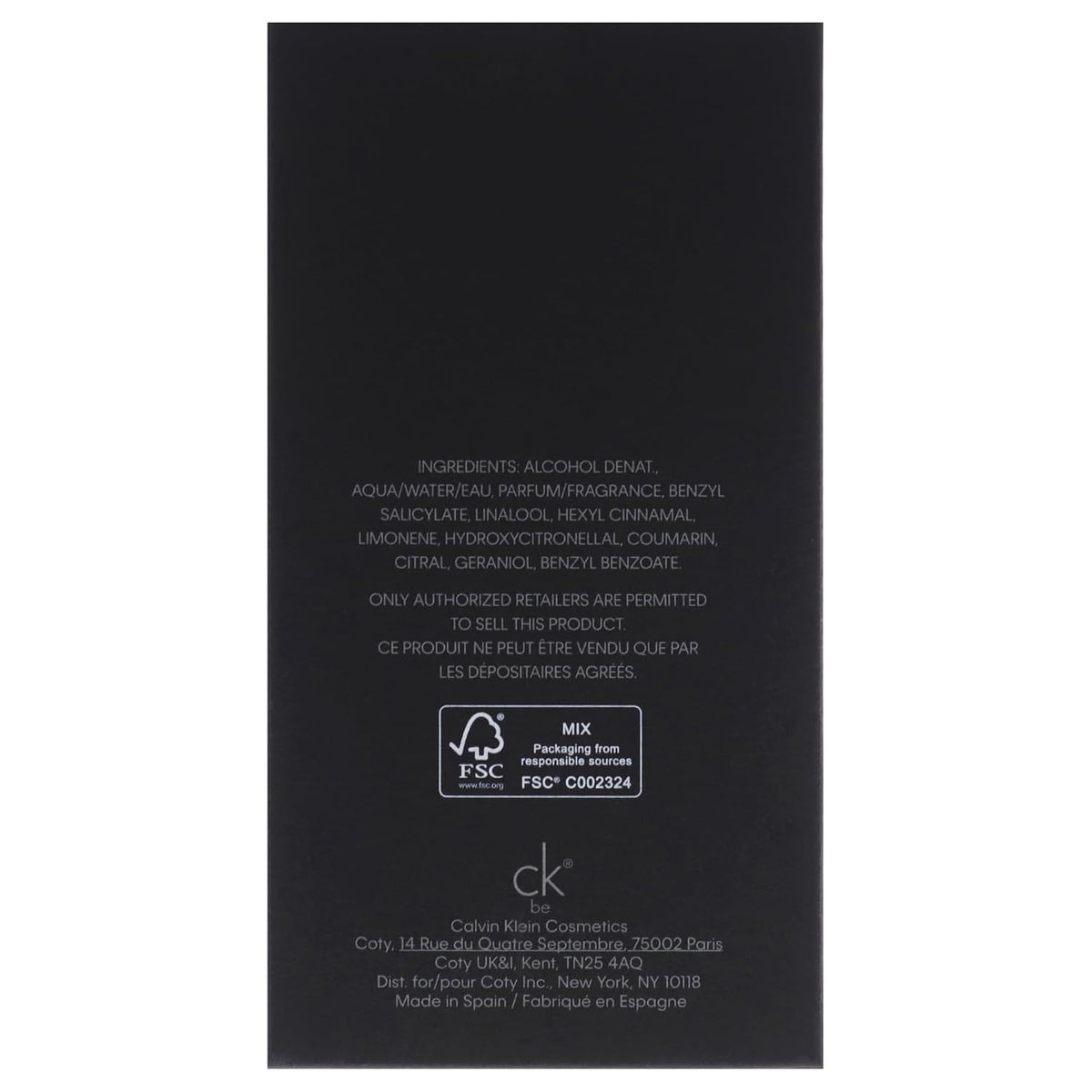 Calvin Klein CK Be Eau de Toilette for Unisex – Woody Fragrance with Bergamot, Mandarin, Juniper & Lavender