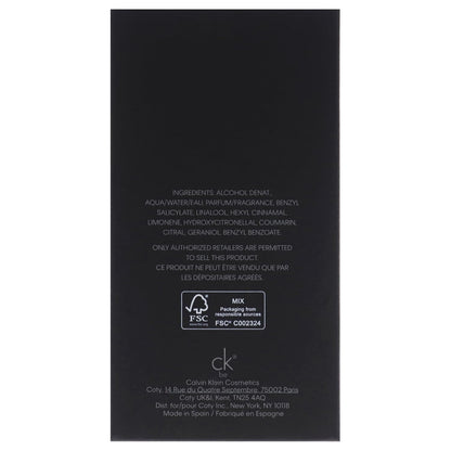 Calvin Klein CK Be Eau de Toilette for Unisex – Woody Fragrance with Bergamot, Mandarin, Juniper & Lavender