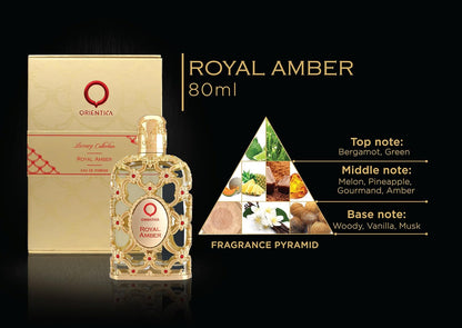 Orientica Royal Amber Eau de Parfum – Unisex, 2.7 oz (80 ml)
