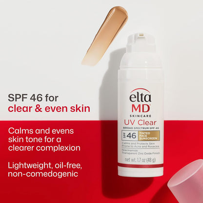 EltaMD UV Clear Tinted Broad-Spectrum SPF 46 Facial Sunscreen, 1.7 oz