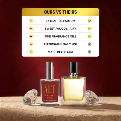 ALT. FRAGRANCES Crystal No. 23 Extrait de Parfum for Unisex – Jasmine, Amberwood & Cedar, 60 ml