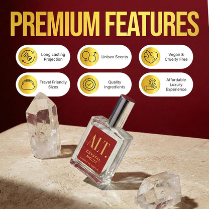 ALT. FRAGRANCES Crystal No. 23 Extrait de Parfum for Unisex – Jasmine, Amberwood & Cedar, 60 ml