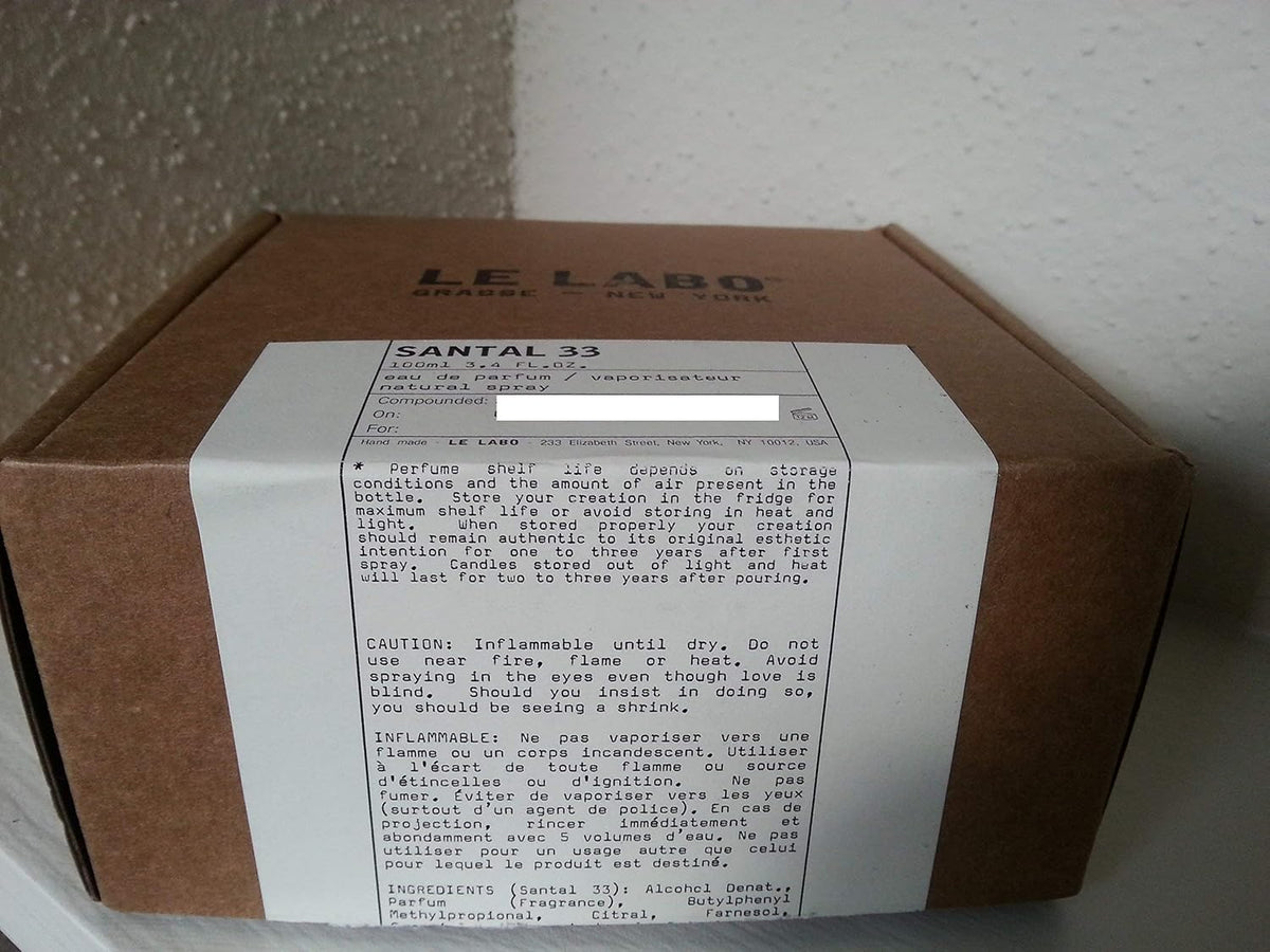 Le Labo Santal No. 33 Eau de Parfum Spray for Unisex – 3.4 oz
